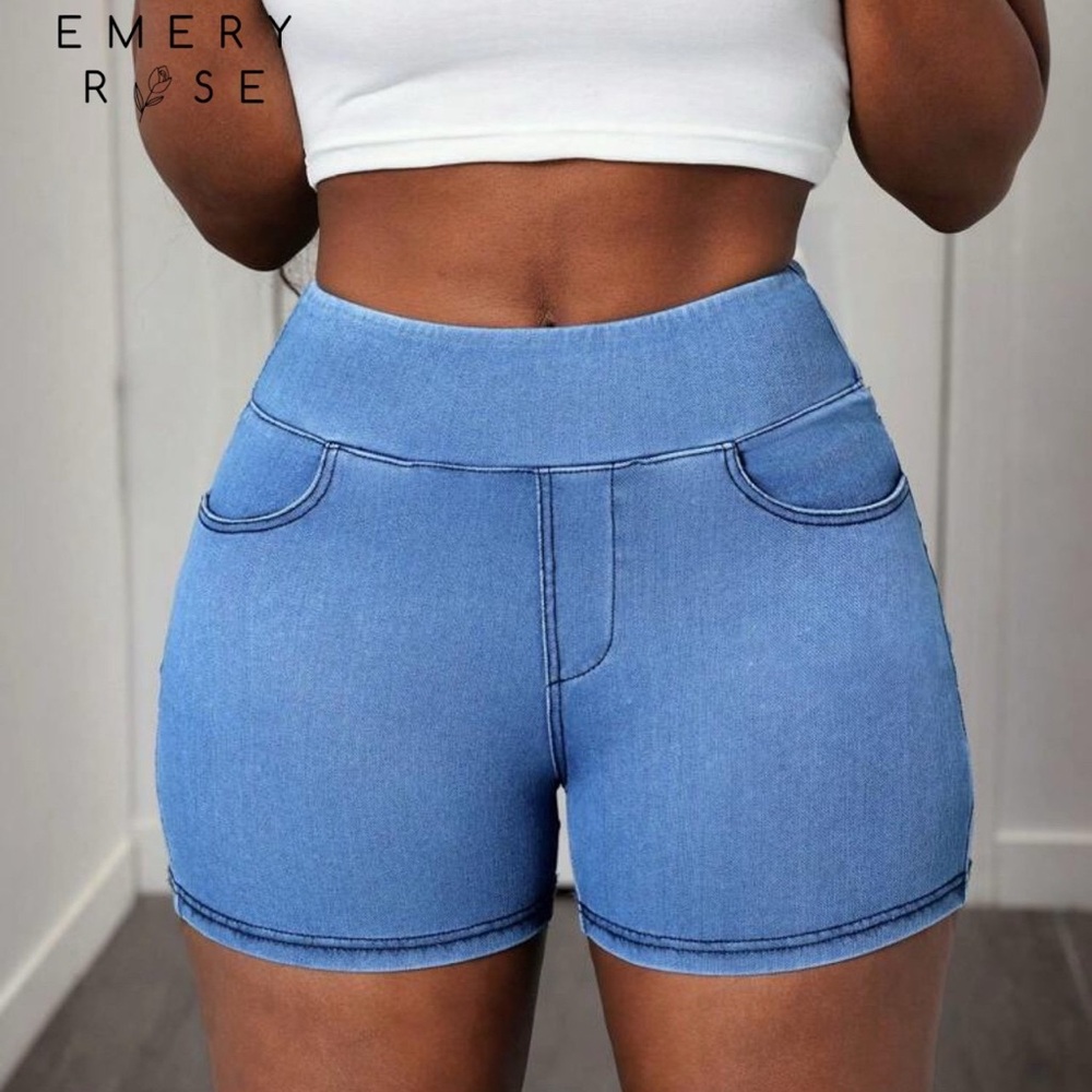 EMERY ROSE SHEIN Knitted Denim Shorts Medium